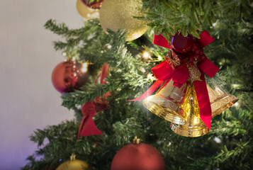 Christmas bells , decorations gold 