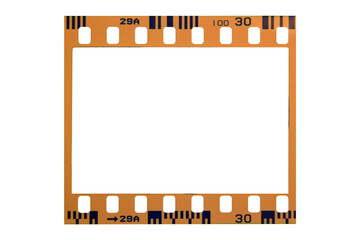 35mm negative filmstrip frame isolated on a white background
