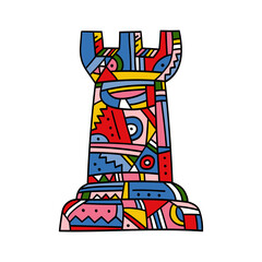 Rook chess piece abstract design