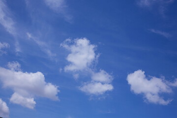 White cloud on blue sky background.