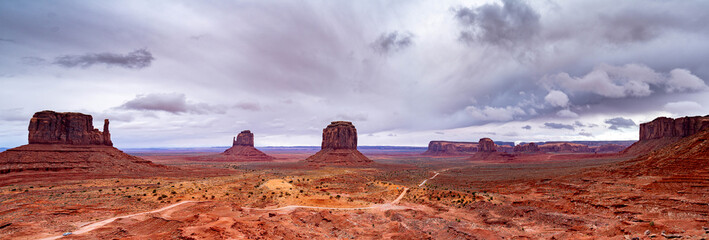 Red rock landscape of Monument Valley Arizona USA