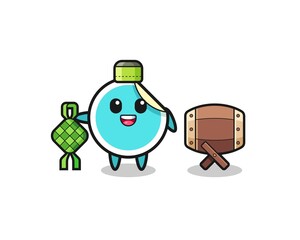 sticker muslim character are celebrating Eid Al Fitr