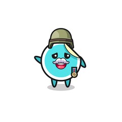 cute sticker as veteran cartoon