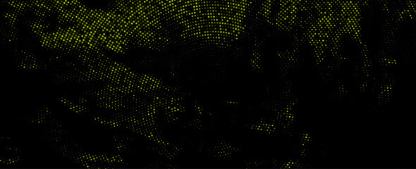Abstract halftone green banner background.