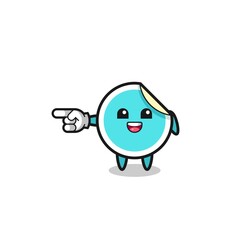 sticker cartoon with pointing left gesture