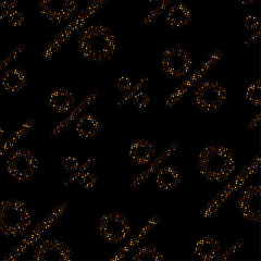 Golden halftone percent pattern background.