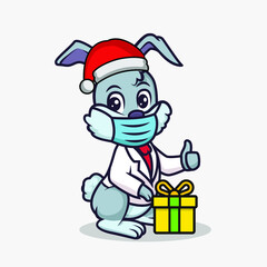 Cute Christmas mascot design illustration