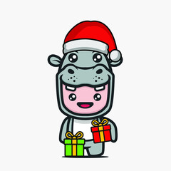Cute Christmas mascot design illustration