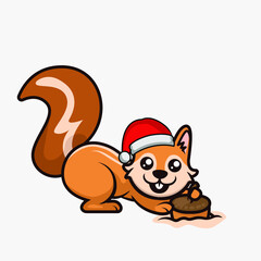 Cute Christmas mascot design illustration