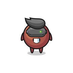 Obraz premium cute chocolate ball using VR headset