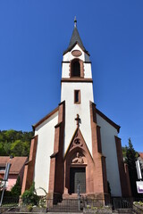 Fototapeta na wymiar Evangelical Church in Dahn, Germany, 2017