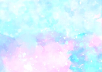 幻想的な水彩の水色テクスチャ背景
