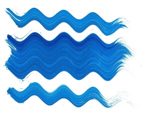 Beantiful blue paint brush mouvement made of watercolor on paper.