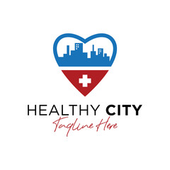 healthy city vector illustration logo design