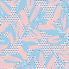 Floral Seamless Pattern with dotted textures