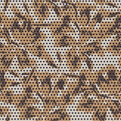 Floral Seamless Pattern with dotted textures