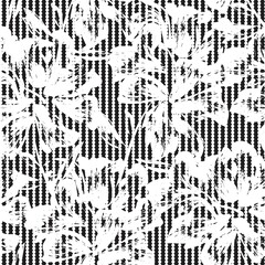 Floral Seamless Pattern with striped textures