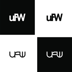 Obraz premium ufw initial letter monogram logo design set