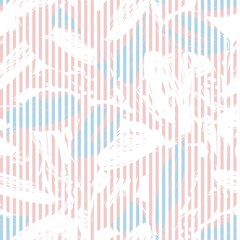 Floral Seamless Pattern with striped textures