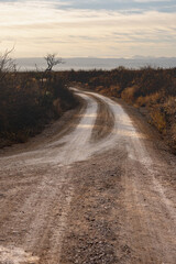 Fototapeta na wymiar Intersection on Dirt Road in Desert