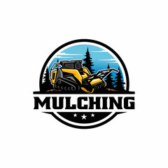 forestry mulching machine isolated logo vector	