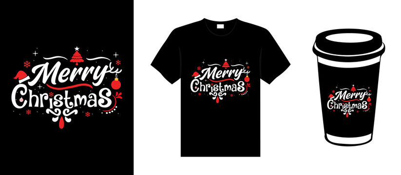 Merry Christmas lettering typography quote. Christmas t-shirt design. Christmas merchandise designs. Christian religion quotes saying for print