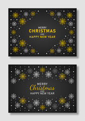 Fototapeta na wymiar Christmas and new year background with snowflakes