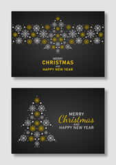 Christmas and new year background with snowflakes