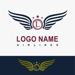 Modern Wing Initial Letter L Logo Idea Vector Template. Sport, Force, Flight, Airlines, Plane, Finance Business Logo. Eagle Victory Freedom Symbol