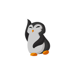 Fototapeta premium Penguin Dance Funny Cartoon Illustration Template
