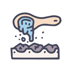 sauna pouring water color vector doodle simple icon