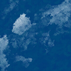 Creatividad, estampado envejecido azul. Fondo abstracto, nubes, cielo.