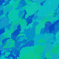 Creatividad, estampado camuflaje verde, azul y truquesa. Fondo abstracto.
