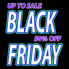 Black Friday Sale discount up to 50% off shopping with simple colors on a cool background. It is suitable for social media, websites, stores, web and others. vector background