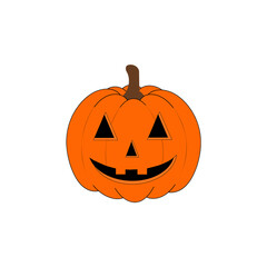 
orange pumpkin with open eyes and mouth. Helloween October