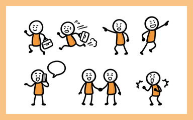 営業の仕事をする棒人間