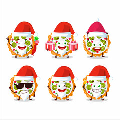 Santa Claus emoticons with fruit tart cartoon character