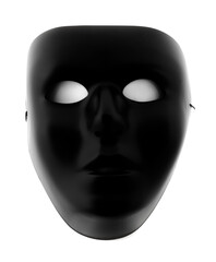 Black Blank Face Mask Isolated Against White Background