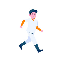 smiling baseball player sportman cartoon character vector illustration design eps.10