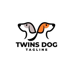illustration of two dogs for any business logo related to dog or pet.
