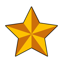 3D star icon. illustration of yellow star vector icon. can be use for the web, part of presentation, christmas design decorations, and others. vector