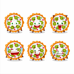 Cartoon character of fruit tart with smile expression