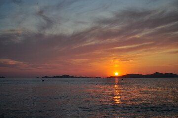 한국 강화도 석도모 석양