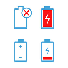 Battery charging icon. Battery status. flat illustration of battery charging vector. can be use for web, part of presentation, and others. vector