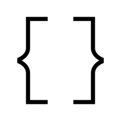 brackets icon on white background	
