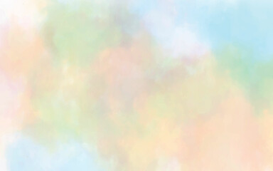 Fantasy light red, pink and yellow shades watercolor background. Aquarelle paint paper textured stain canvas element for text design, greeting card, template. Multicolor hand drawn illustration