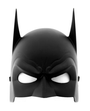 Child Dark Knight Batman Mask Isolated Against White Background