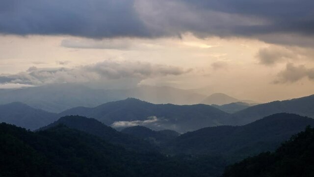4K time lapse video of mountain view at Mon Cham viewpoint, Thailand.