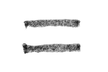 Black color watercolor handdrawing as square line brush on white paper background