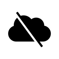 cloud disable icon on white background	
